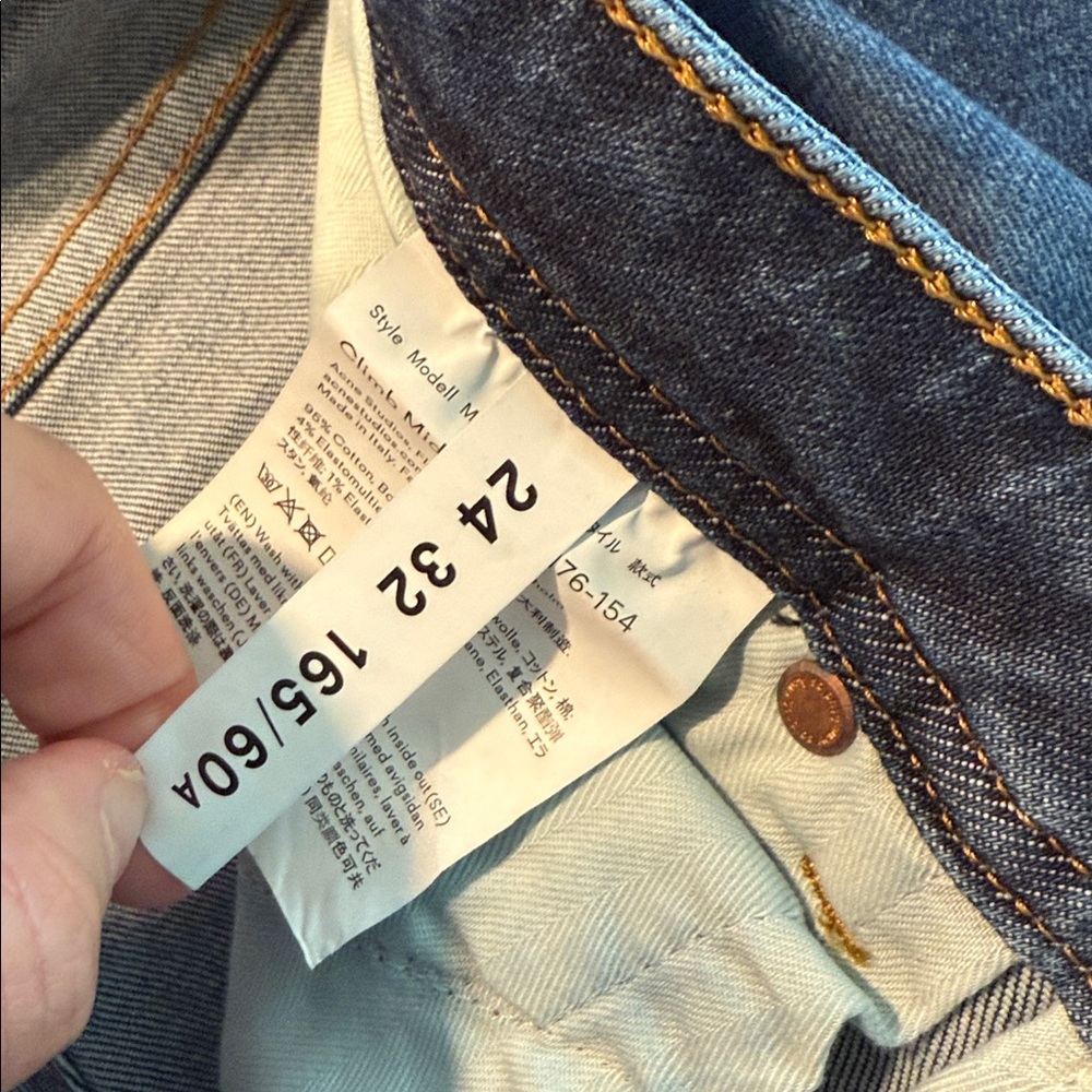 Acne Studios Climb Mid Blue Skinny Jeans 24W-32L - Picture 11 of 13